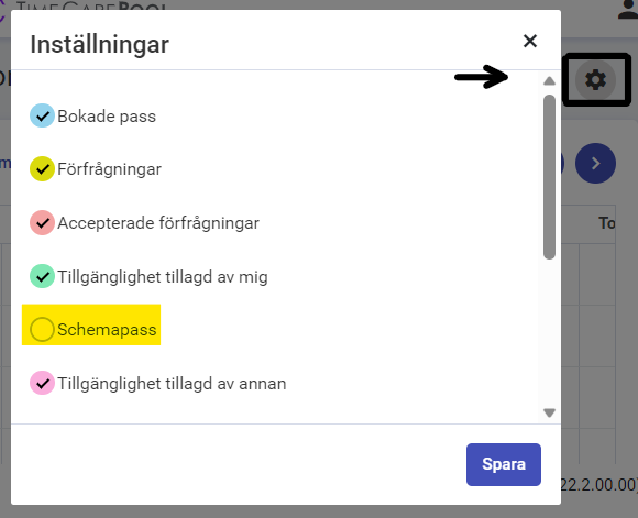 Dölj Schemapass